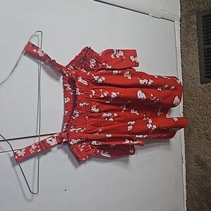 Mellooday Red Flowers Top